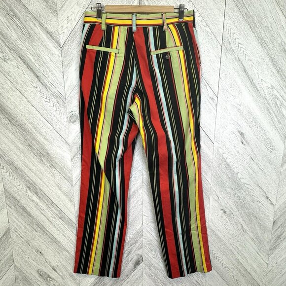 Loudmouth Golf Pants Mens Size 32x33 Multi-Color Striped Flat Front Straight Leg - Picture 4 of 5